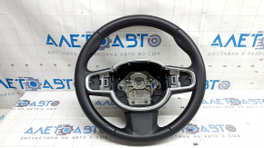 Volvo XC90 16-23 black leather steering wheel, no heating or paddle shifters, worn, scratches