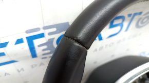 Volvo XC90 16-23 black leather steering wheel, no heating or paddle shifters, worn, scratches