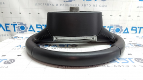 Volvo XC90 16-23 black leather steering wheel, no heating or paddle shifters, worn, scratches