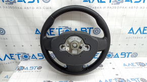Volvo XC90 16-23 black leather steering wheel, no heating or paddle shifters, worn, scratches