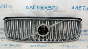 Volvo XC90 16-19 grille with gray badge, chrome frame, under the camera, bumpers
