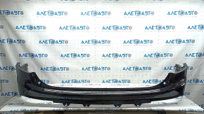 Rear bumper bare upper part Volvo XC90 16-19 for parking, black, cracks in fasteners, dented