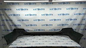 Rear bumper bare upper part Volvo XC90 16-19 for parking, black, cracks in fasteners, dented