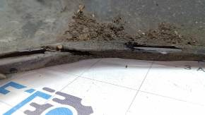 The bare lower rear bumper of a Volvo XC90 16-23 for parking sensors, black, scratches, dented, broken mount