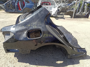 Mercedes C-class W205 15-18 rear right quarter wing on the body, black, dented, dents, bumps