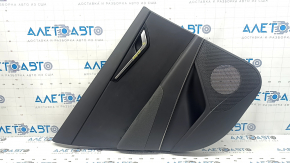 Rear left door panel for Kia Niro 23-24 HEV, black, dark gray cloth armrest, chrome molding, with handle, scratches