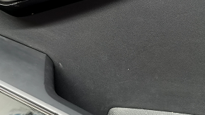 Kia Niro 23-24 front right door panel, black, dark gray cloth armrest, glossy black insert, chrome molding, with handle, crack in fastener, scratches