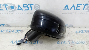 Left side mirror assembly for Volvo XC90 16-23, 14+4 pins, turn signal, heated, auto-dimming, BSM, camera, black, scratches