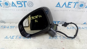 Left side mirror assembly for Volvo XC90 16-23, 14+4 pins, turn signal, heated, auto-dimming, BSM, camera, black, scratches