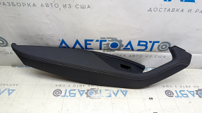 Rear left door trim armrest for Audi E-Tron 19-23, black leather, gray stitching