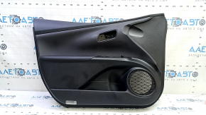Front left door trim panel for Toyota Prius 50 16-17, black, black insert, black leather armrest, with window control, scratches