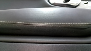 Door trim, rear left, Volvo XC90 16-22, black leather, under the curtain, armrest and insert, black nappa leather, walnut molding, Bowers & Wilkins, scratches, dry-cleanable