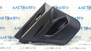 Rear left door trim panel BMW X3 G01 18-21 black leatherette, black armrest, wood insert Var.poplar, gray, with handle, scratches