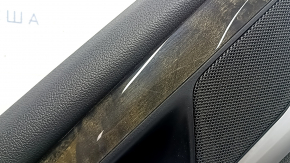Rear left door trim panel BMW X3 G01 18-21 black leatherette, black armrest, wood insert Var.poplar, gray, with handle, scratches