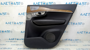 Door trim, rear right card, Volvo XC90 16-22, black leather, under the curtain, armrest and insert, black nappa leather, walnut molding, Bowers & Wilkins, scratches