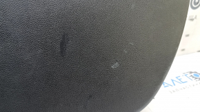 The lower trim of the trunk door of a Toyota Prius 50 16-22 is black, worn, and the plug is missing.