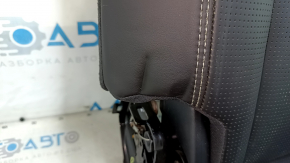 Rear row of seats, left, 3rd row, Volvo XC90 16-23, black leather, nappa, perforation, dented, scratched, rusty, needs cleaning