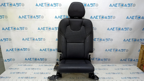 Rear row of seats, left, 3rd row, Volvo XC90 16-23, black leather, nappa, perforation, dented, scratched, rusty, needs cleaning