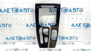 BMW X3 G01 18-21 black center console trim, wood grain insert, gray, with emblem, scratches, swollen chrome, broken fasteners, worn