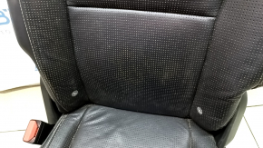 Left rear seat for Volvo XC90 16-23, heated, black nappa leather, perforated, heated, for 3 rows, scratches, dented, dry-cleanable