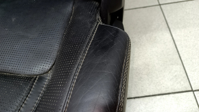 Left rear seat for Volvo XC90 16-23, heated, black nappa leather, perforated, heated, for 3 rows, scratches, dented, dry-cleanable