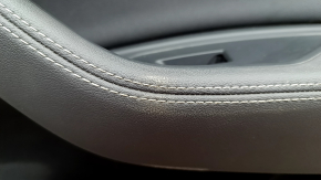 Door trim panel, rear right, Audi E-Tron 19-23, black leather, no curtain, chrome molding, scuffs