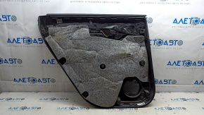 Door trim panel, rear right, Audi E-Tron 19-23, black leather, no curtain, chrome molding, scuffs
