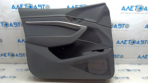 Front left door panel for Audi E-Tron 19-23, black leather, chrome molding