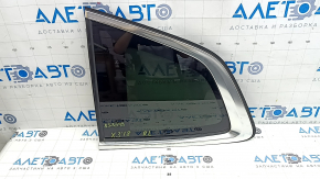 Rear left window with tinted glass for BMW X3 G01 18-21 with chrome molding, torn seal, scratches, dents