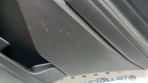 Door trim panel, rear right Ford Explorer 21-23, black leather, no curtain, XLT, black leather armrest, chrome insert, with handle, scratches, worn