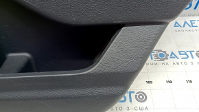 Door trim panel, rear right Ford Explorer 21-23, black leather, no curtain, XLT, black leather armrest, chrome insert, with handle, scratches, worn