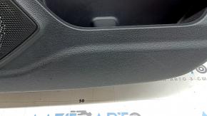 Door trim panel, rear right Ford Explorer 21-23, black leather, no curtain, XLT, black leather armrest, chrome insert, with handle, scratches, worn