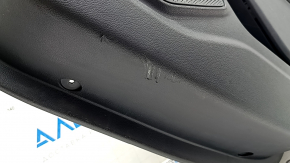 Door trim panel, rear right Ford Explorer 21-23, black leather, no curtain, XLT, black leather armrest, chrome insert, with handle, scratches, worn