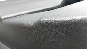 Front left door panel for Ford Explorer 21-23, black leather, XLT, black leather armrest, chrome insert, with handle, scratches