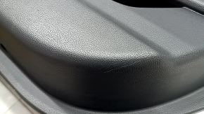 Front right door panel for Ford Explorer 21-23, black leather, XLT, black leather armrest, chrome insert, with handle, scratches