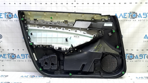 Black front right door panel for a 18-18 Honda Accord, with gray leather insert, gray leather armrest, gray wood molding