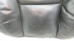 Upper passenger seat trim for Volvo XC90 16-25, black leather, perforated, heated, ventilated, with inflation, scratches, worn, needs cleaning, torn foam, broken connector
