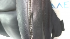 Upper passenger seat trim for Volvo XC90 16-25, black leather, perforated, heated, ventilated, with inflation, scratches, worn, needs cleaning, torn foam, broken connector
