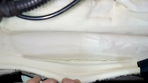 Upper passenger seat trim for Volvo XC90 16-25, black leather, perforated, heated, ventilated, with inflation, scratches, worn, needs cleaning, torn foam, broken connector