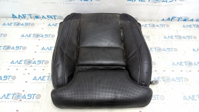 Lower passenger seat trim for Volvo XC90 16-25, black leather, perforated, heated, worn, needs dry cleaning, broken fastener