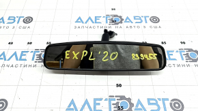 The interior mirror of a Ford Explorer 20-23 is black and empty, with amalgam peeling off.
