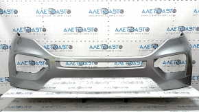 Front bumper, upper part, Ford Explorer 20-23, without parking sensors, silver, cracked, dented, scratches