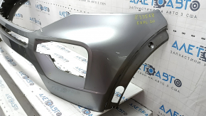 Front bumper, upper part, Ford Explorer 20-23, without parking sensors, silver, cracked, dented, scratches