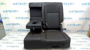 Rear seats, 2nd row, left, VW Tiguan 22-24, black leather, perforated, with belt, dry-cleanable, sooty, dented
