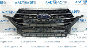Radiator grill with frame and chrome assembly Ford Explorer 20-23 with emblem, XLT, sand, crack on the emblem, missing fragment on the emblem
