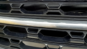 Radiator grill with frame and chrome assembly Ford Explorer 20-23 with emblem, XLT, sand, crack on the emblem, missing fragment on the emblem