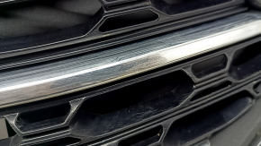 Radiator grill with frame and chrome assembly Ford Explorer 20-23 with emblem, XLT, sand, crack on the emblem, missing fragment on the emblem