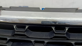 Radiator grill with frame and chrome assembly Ford Explorer 20-23 with emblem, XLT, sand, crack on the emblem, missing fragment on the emblem