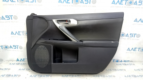 Front right door panel for Lexus CT200h 11-17, black leather, insert and armrest, black leather, with control panel, scratches, paint stain on the leather