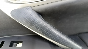 Front right door panel for Lexus CT200h 11-17, black leather, insert and armrest, black leather, with control panel, scratches, paint stain on the leather